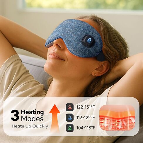 Ezona Cotton Cordless Heated Eye Mask, 2000mAh Warm Eye Compress Mask for Dry Eyes, Washable Eye Heating Pad for Travel, MGD,Blepharitis, Sinus Migraine with 10W Charger（Gray） in Kuwait