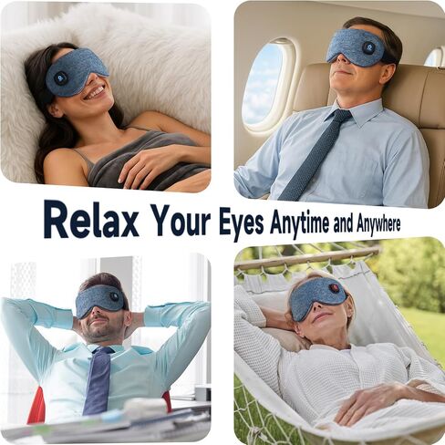 Ezona Cotton Cordless Heated Eye Mask, 2000mAh Warm Eye Compress Mask for Dry Eyes, Washable Eye Heating Pad for Travel, MGD,Blepharitis, Sinus Migraine with 10W Charger（Gray） in Kuwait