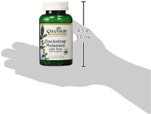 Swanson Blackstrap Molasses - Natural Iron Supplement Promoting Healthy Skin - Premium Wellness Formula - (120 Capsules, 29mg Each) in Saudi Arabia