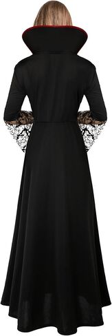 Vampire Costume for Women with teeth Accessories Gothic Vampire Dress Halloween Witch Costume Adult in Kuwait