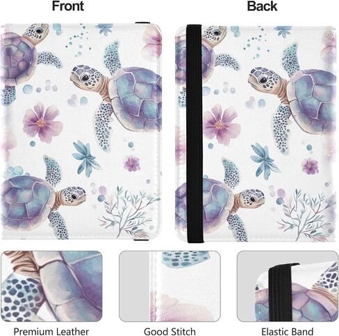 Passport Holder, Flower Turtle Watercolor Passport Cover Travel Wallet with Credit Card Slots Rfid Wallet Waterproof Documents Organizer Women Men in Saudi Arabia