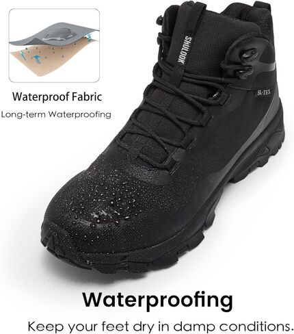 SHULOOK Men's Waterproof Hiking Boots Outdoor Lightweight Breathable Trekking Camping Mountaineering Shoes in Kuwait