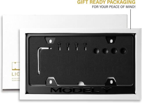 Model Y License Plate Frame – Stealth Black Powder Coat UV Resistant Rust-Proof Steel Plate Holder - One Piece - Compatible with 2020-2025 Tesla ModelY EV (3D RAISED LETTERS with MOUNTING HARDWARE) in Saudi Arabia