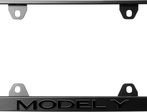 Model Y License Plate Frame – Stealth Black Powder Coat UV Resistant Rust-Proof Steel Plate Holder - One Piece - Compatible with 2020-2025 Tesla ModelY EV (3D RAISED LETTERS with MOUNTING HARDWARE) in Saudi Arabia