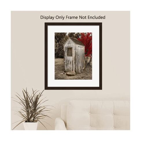 Red Brown Outhouse Bathroom Decor Modern Farmhouse Photography Matted Wall Art Picture (11x14 Photo with 16x20 mat, Brown Red Outhouse) in Kuwait
