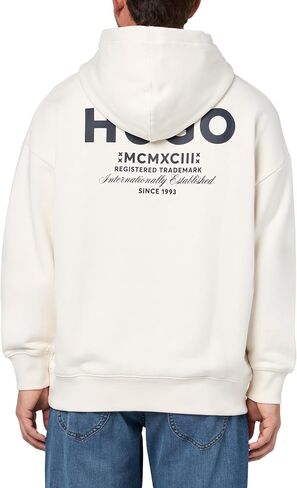 HUGO Men's Back Printed Logo Hooded Sweatshirt in Saudi Arabia