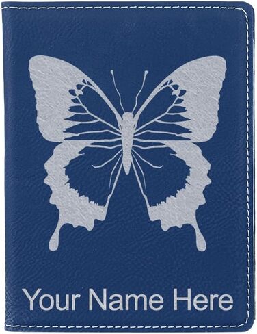 LaserGram Faux Leather Passport Holder, Swallowtail Butterfly, Personalized Engraving Included (Dark Purple) in Saudi Arabia
