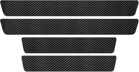4PCS Car Door Sill Protector, Carbon Fiber Car Door Threshold Protection, Auto Doors Edge Protector Strips Anti-Scratch Sticker, Universal for vehicle, Sedan, SUV (Black) in Saudi Arabia