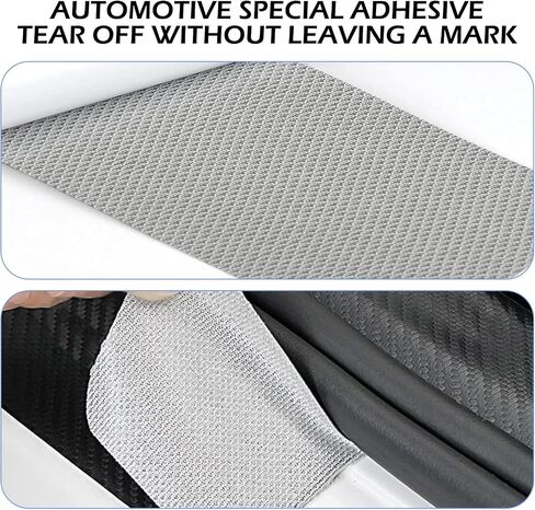 4PCS Car Door Sill Protector, Carbon Fiber Car Door Threshold Protection, Auto Doors Edge Protector Strips Anti-Scratch Sticker, Universal for vehicle, Sedan, SUV (Black) in Saudi Arabia