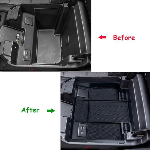 Center Console Armrest Box Organizer Tray for 2019-2022 Chevy Silverado/GMC Sierra 1500 and 2020-2023 Silverado/Sierra 2500/3500 HD Accessories (Full Console w/Bucket Seats ONLY) Black Trim in Saudi Arabia