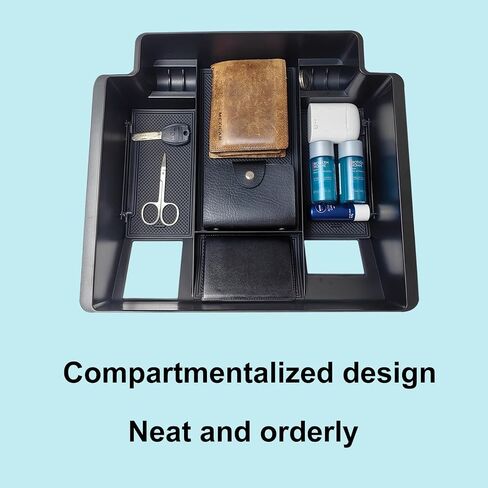 Center Console Armrest Box Organizer Tray for 2019-2022 Chevy Silverado/GMC Sierra 1500 and 2020-2023 Silverado/Sierra 2500/3500 HD Accessories (Full Console w/Bucket Seats ONLY) Black Trim in Saudi Arabia