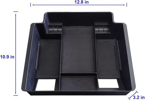 Center Console Armrest Box Organizer Tray for 2019-2022 Chevy Silverado/GMC Sierra 1500 and 2020-2023 Silverado/Sierra 2500/3500 HD Accessories (Full Console w/Bucket Seats ONLY) Black Trim in Saudi Arabia