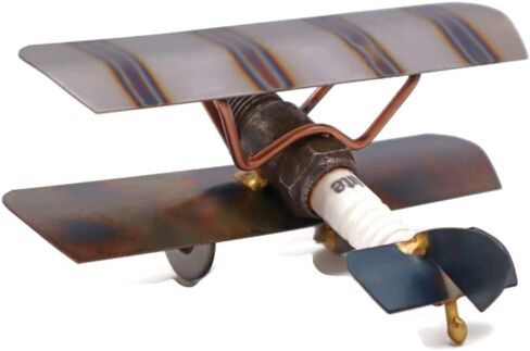 Bi-Wing Plane Collectible Handmade Metal Art Figurine, Desk Accessories, Trophy, Boss Gift, Home Office Décor, Airplane in Saudi Arabia