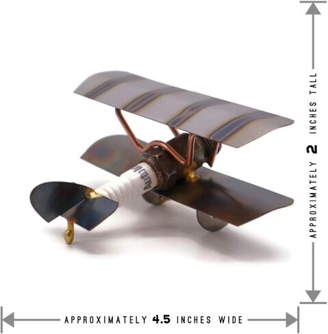 Bi-Wing Plane Collectible Handmade Metal Art Figurine, Desk Accessories, Trophy, Boss Gift, Home Office Décor, Airplane in Saudi Arabia