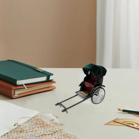 Vaguelly Vintage Car Model Toy - Retro Rickshaw Figurine Vintage Jinrikisha Bike Model Old Style Sculpture Desktop Tricycle Ornament Home Decoration in Saudi Arabia