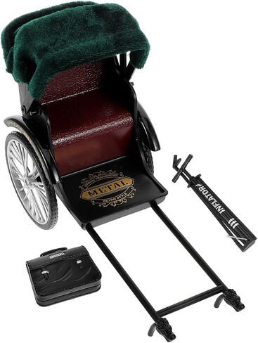 Vaguelly Vintage Car Model Toy - Retro Rickshaw Figurine Vintage Jinrikisha Bike Model Old Style Sculpture Desktop Tricycle Ornament Home Decoration in Saudi Arabia