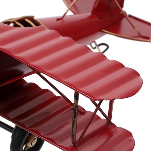 Vintage Red Metal Aircraft Model - Retro Iron Airplane Handicraft for Home Decor, Desktop Decoration, Photo Prop, 8.26 X 7.48 X 3.34 Inches in Saudi Arabia