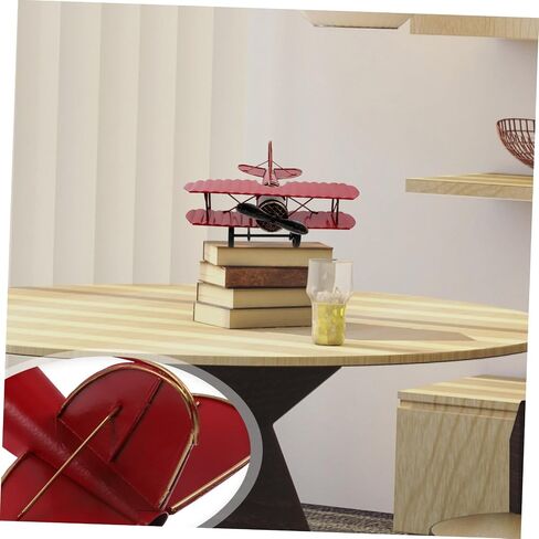 Vintage Red Metal Aircraft Model - Retro Iron Airplane Handicraft for Home Decor, Desktop Decoration, Photo Prop, 8.26 X 7.48 X 3.34 Inches in Saudi Arabia