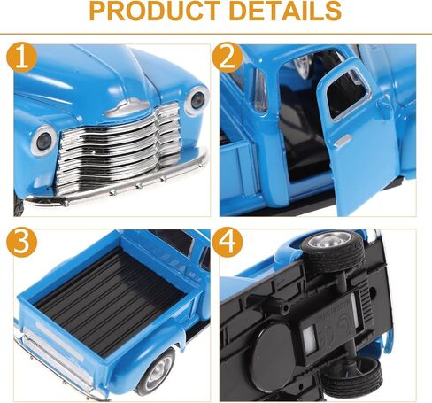 NUOBESTY Die Cast Pickup Truck Model Retro Alloy Car for Home Desk Decor (Sky-Blue) in Saudi Arabia