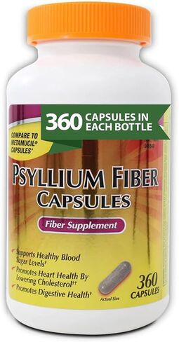 كبسولات ألياف KS Psyllium ، 360 ، تدعم صحة الجهاز الهضمي ، مكملات الألياف الطبيعية الخالية من الغلوتين ، 100 ٪ للعافية اليومية in Saudi Arabia