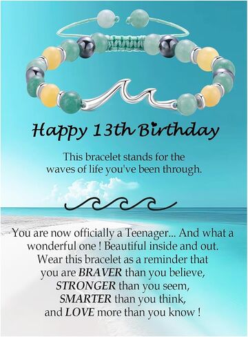 Birthday Gifts for Women Girls, Cool Waves Bracelet Gift for Happy Birthday 8-12th,13th-16th Birthday Gift Ideas for Bestie Friend Sister Daughter Granddaughter Niece in Saudi Arabia