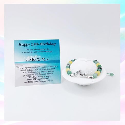 Birthday Gifts for Women Girls, Cool Waves Bracelet Gift for Happy Birthday 8-12th,13th-16th Birthday Gift Ideas for Bestie Friend Sister Daughter Granddaughter Niece in Saudi Arabia