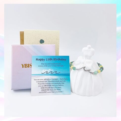 Birthday Gifts for Women Girls, Cool Waves Bracelet Gift for Happy Birthday 8-12th,13th-16th Birthday Gift Ideas for Bestie Friend Sister Daughter Granddaughter Niece in Saudi Arabia