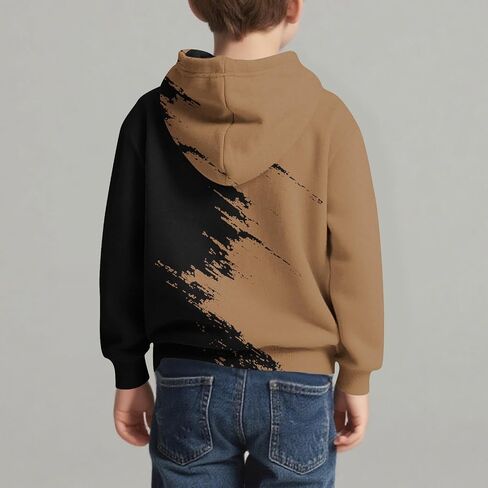 Boys Hoodies Cool 3D Graphic Print Pullover with Pocket Kids Fashion Warm Winter Hooded Sweatshirts in Saudi Arabia