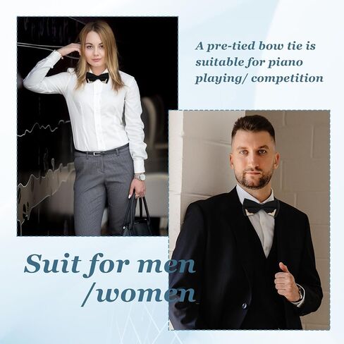 Mens Black Ties for Men, Clip On Bow Tie Pre-Tied Tuxedo Bowtie, Adjustable Elegant Black Gold Bowtie for Prom Wedding Party or Father's Day, Birthdays, Anniversaries as Gifts in Saudi Arabia