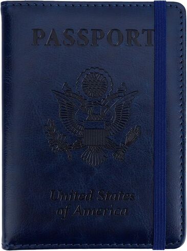 Passport Holder for Travel Essentials, Passport Cover Wallet Passport Holders for Women Men, PU Leather Passport Book Card Case with Pen Holder for Family Travel Must Haves Accessories, Rose Gold in Saudi Arabia