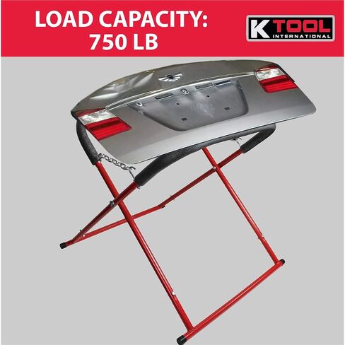 K Tool International 79755 Automotive Fender Stand for Garages, Repair Shops, and DIY, 31" x 36" x 41", 750 lbs. Capacity, Adjustable, Padded, Powder-Coated Tubular Steel, Non-Skid Feet, Red/Black in Saudi Arabia