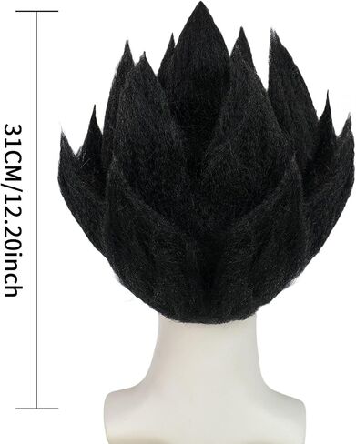 BESTBEL+Hair Cap Yellow Spiky Wig for Man Short Fluffy Yellow Crazy Wig Funny Anime Hair for Halloween Cosplay Mens Cosplay Outfit Synthetic for Costume Party in Kuwait