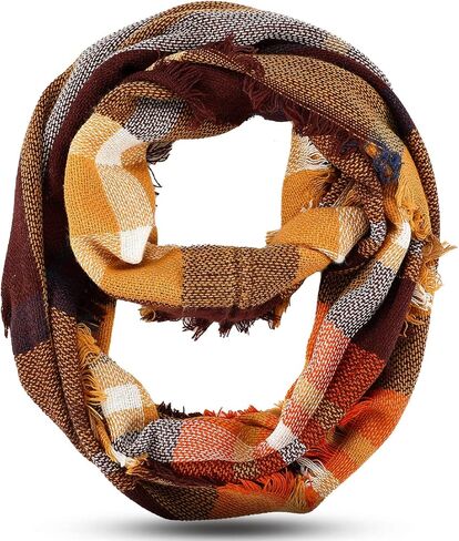 Frienda Winter Plaid Dancf Fall Dark Tartan Darf Deghered Pattern Pattern Circle Loop Wrap in Saudi Arabia