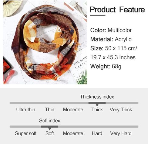 Frienda Winter Plaid Dancf Fall Dark Tartan Darf Deghered Pattern Pattern Circle Loop Wrap in Saudi Arabia
