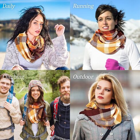 Frienda Winter Plaid Dancf Fall Dark Tartan Darf Deghered Pattern Pattern Circle Loop Wrap in Saudi Arabia