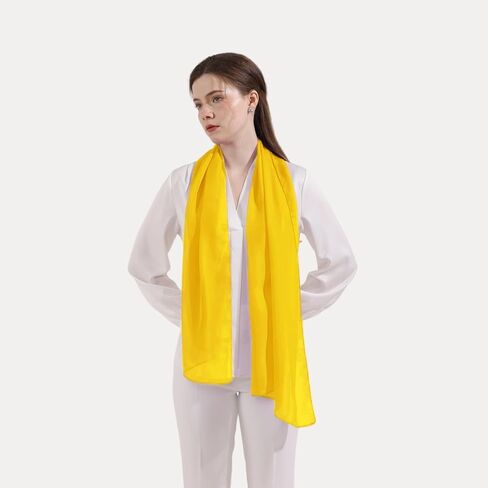 Women's Solid Chiffon Scarf, Soft Sheer Lightweigt Neck Scarves for Wedding Halloween Party in Kuwait