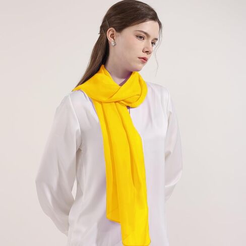 Women's Solid Chiffon Scarf, Soft Sheer Lightweigt Neck Scarves for Wedding Halloween Party in Kuwait