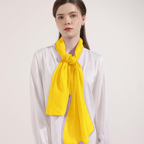 Women's Solid Chiffon Scarf, Soft Sheer Lightweigt Neck Scarves for Wedding Halloween Party in Kuwait