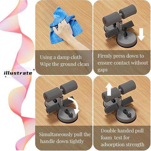 sit ups foot holder with Elastic 2 Suction Cups and Pull Rope Portable Sit Up Assistant Device for Home Workout in Kuwait