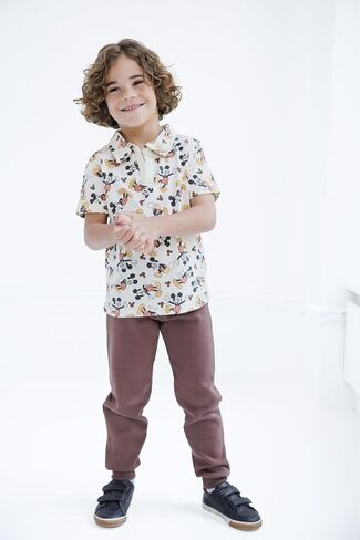 Disney Polo Shirt and Fleece Jogger Pants Outfit Set Toddler to Big Kid Sizes (2T - 10-12) in Saudi Arabia