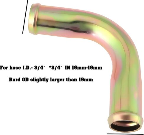 2pcs 90° Elbow Heater Hose Connector Adapter Coolant Fitting for Automotive Systems, 5/8" x 5/8" in 16mm x 16mm in Kuwait