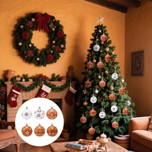 30 Pcs 2.36'' Pastel Christmas Tree Balls Ornaments Xmas Tree Shatterproof Decorations Pink Blue Purple Rainbow Christmas Tree Hanging Ornaments for Christmas Wedding Party Decor in Saudi Arabia