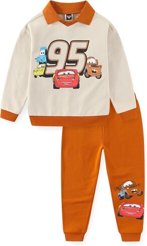 Disney Cars Lightning McQueen Boys 2 Piece Polo Fleece Top and Pants Set for Big Kids in Saudi Arabia