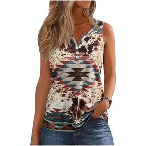 CHUNTIANRAN Women's Tank Tops Eyelet Embroidery V Neck Shirt Summer Sleeveless Top Women Casual Loose Fit Vacation Shirt in Kuwait