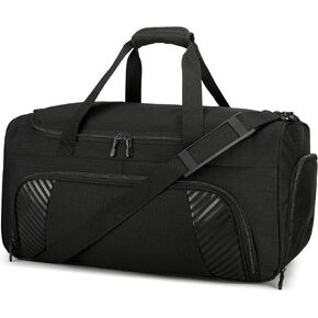 Urbanstand Gym Bag for Men - 22 Inch Sports Duffel Bags with Shoe Compartment, Large Overnight Weekender Gym Carry On Duffle Bag for Sport, Camping, Fitness & Workout, Black in Kuwait