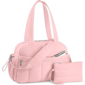 حقيبة Duffel Topdesign Travel للنساء ، حقيبة Gym Pushy Puffer Gym Sports مع الجيب الرطب ، تحمل في أسبوع مع غلاف الأمتعة (أسود) in Kuwait