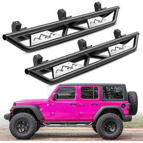 MONOKING for Gladiator JT Side Steps DIY Paintable Closely Contoured Nerf Bars Compatible for 2019-2025 Gladiator JT 4 Door Off Road Front and Rear Drop Down Side Rail Steps in Kuwait