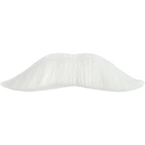 WILDREEDS Self Adhesive Fake Mustache, Novelty Realistic Facial Hair for Adults, Costume Accessory for Halloween and Festival Party (White) in Saudi Arabia
