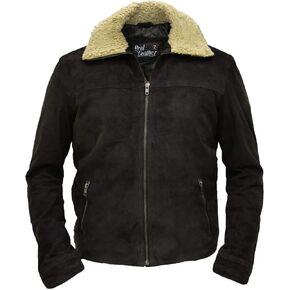Walking Dead Season 7 Dead Rick Grime Dark Brown Real Suede Winter Leather Jacket in Saudi Arabia