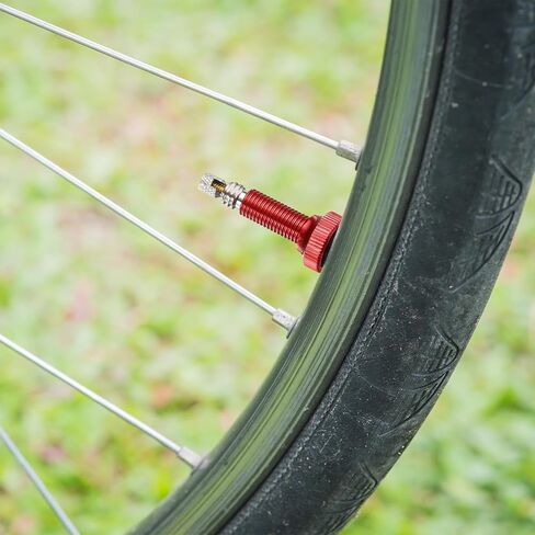 HARFINGTON 2pcs Tubeless Valve Stems 44mm Aluminum Alloy Tubeless Valve Super Light No Leak Durable with 4 Hole and Caps Fit Most Bicycle Tubeless Rims, Gold in Saudi Arabia